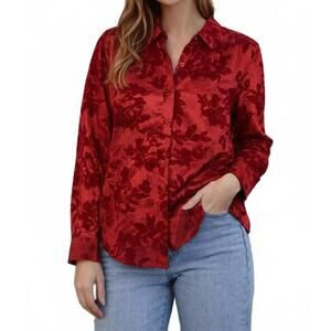 NEW JOY JOY burnout blouse in wine